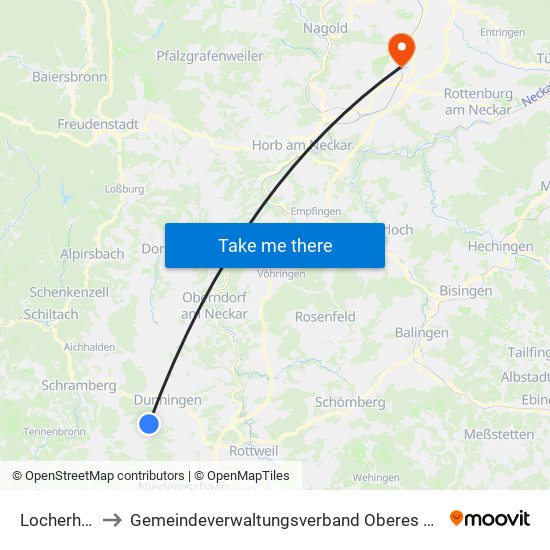 Locherhof to Gemeindeverwaltungsverband Oberes Gäu map