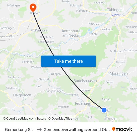 Gemarkung Schlatt to Gemeindeverwaltungsverband Oberes Gäu map