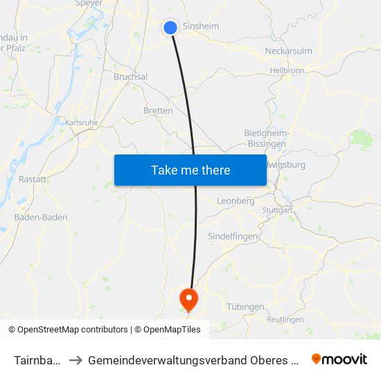 Tairnbach to Gemeindeverwaltungsverband Oberes Gäu map