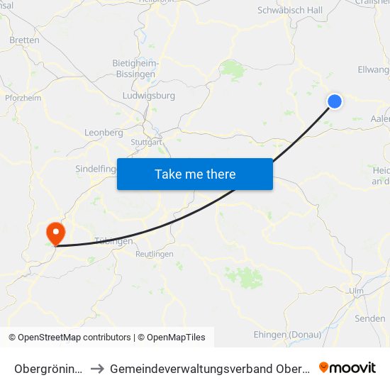 Obergröningen to Gemeindeverwaltungsverband Oberes Gäu map