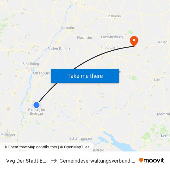 Vvg Der Stadt Emmendingen to Gemeindeverwaltungsverband Plüderhausen-Urbach map