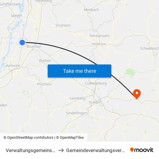 Verwaltungsgemeinschaft Graben-Neudorf to Gemeindeverwaltungsverband Plüderhausen-Urbach map