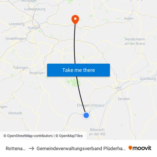 Rottenacker to Gemeindeverwaltungsverband Plüderhausen-Urbach map
