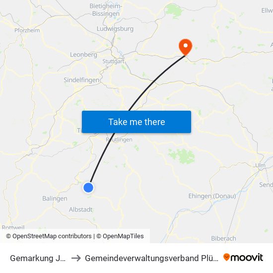 Gemarkung Jungingen to Gemeindeverwaltungsverband Plüderhausen-Urbach map