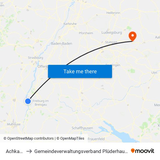 Achkarren to Gemeindeverwaltungsverband Plüderhausen-Urbach map