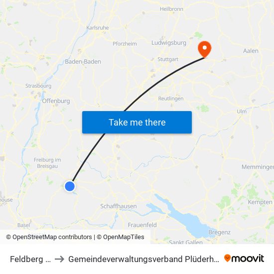 Feldberg (Ort) to Gemeindeverwaltungsverband Plüderhausen-Urbach map