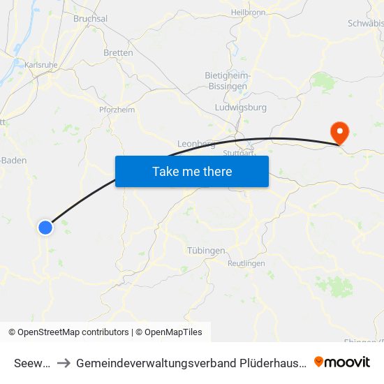 Seewald to Gemeindeverwaltungsverband Plüderhausen-Urbach map