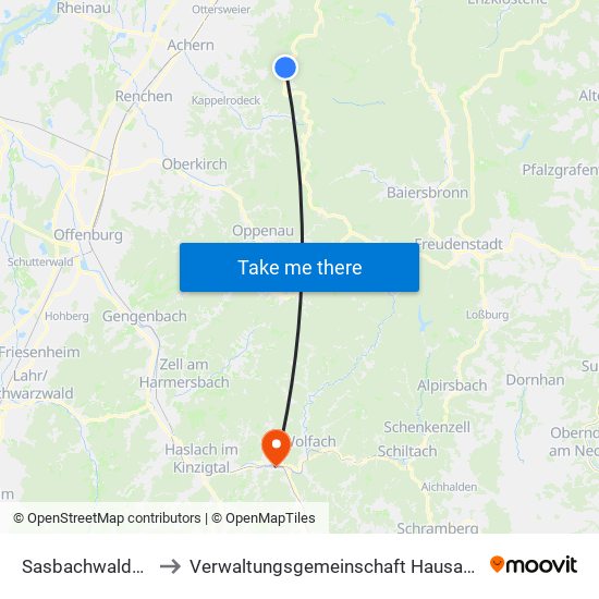 Sasbachwalden to Verwaltungsgemeinschaft Hausach map