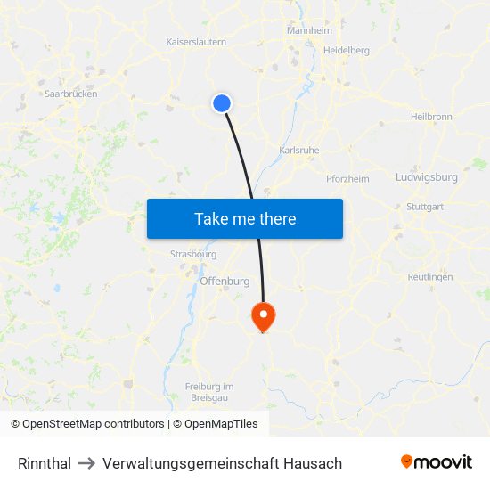 Rinnthal to Verwaltungsgemeinschaft Hausach map