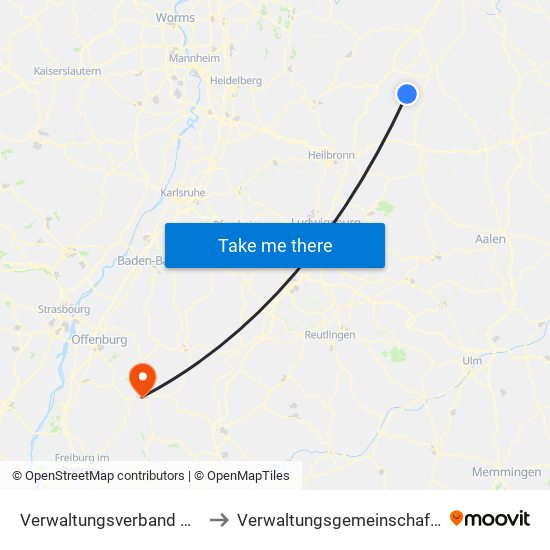 Verwaltungsverband Krautheim to Verwaltungsgemeinschaft Hausach map