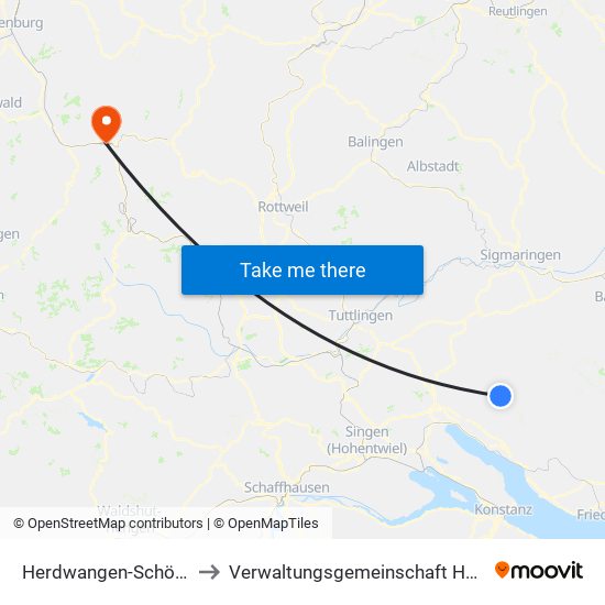 Herdwangen-Schönach to Verwaltungsgemeinschaft Hausach map