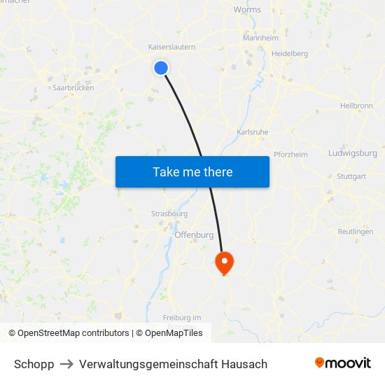 Schopp to Verwaltungsgemeinschaft Hausach map