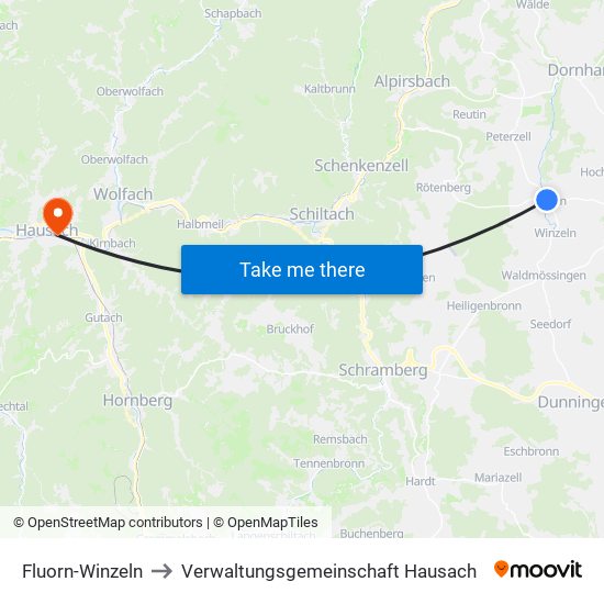 Fluorn-Winzeln to Verwaltungsgemeinschaft Hausach map