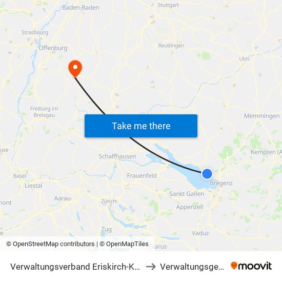 Verwaltungsverband Eriskirch-Kressbronn am Bodensee-Langenargen to Verwaltungsgemeinschaft Hausach map