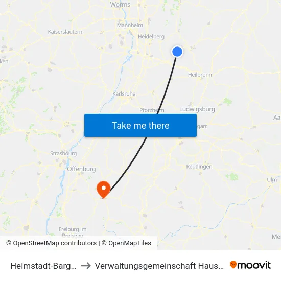 Helmstadt-Bargen to Verwaltungsgemeinschaft Hausach map