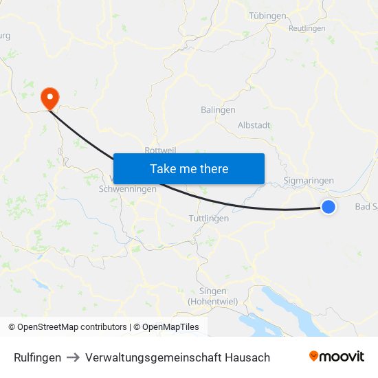 Rulfingen to Verwaltungsgemeinschaft Hausach map