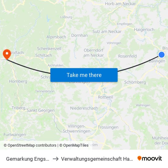 Gemarkung Engstlatt to Verwaltungsgemeinschaft Hausach map