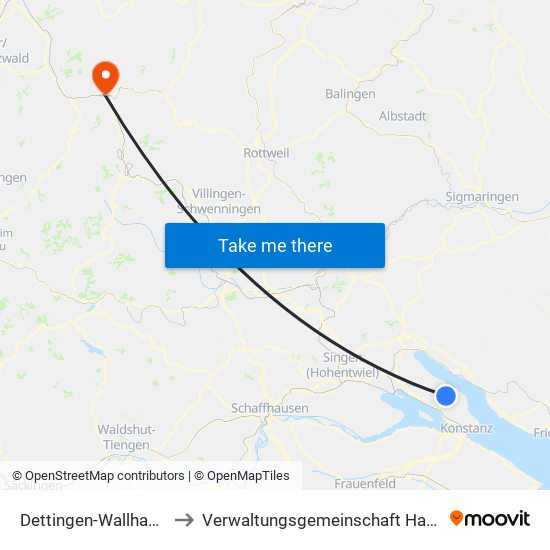 Dettingen-Wallhausen to Verwaltungsgemeinschaft Hausach map