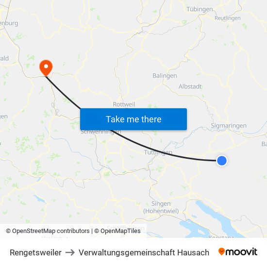 Rengetsweiler to Verwaltungsgemeinschaft Hausach map