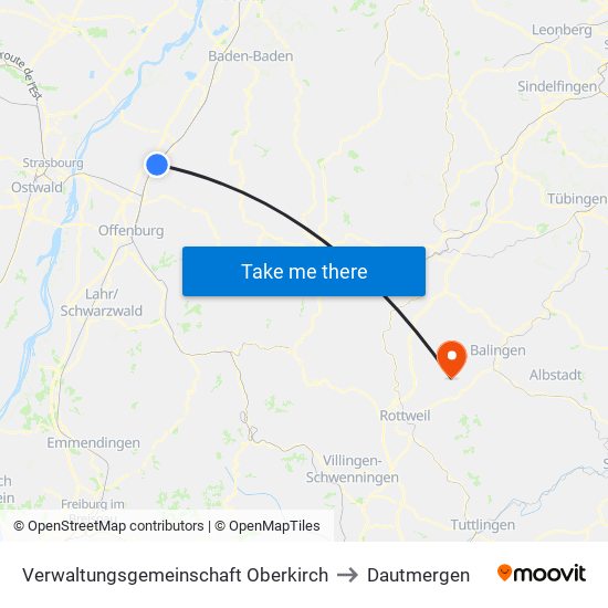 Verwaltungsgemeinschaft Oberkirch to Dautmergen map