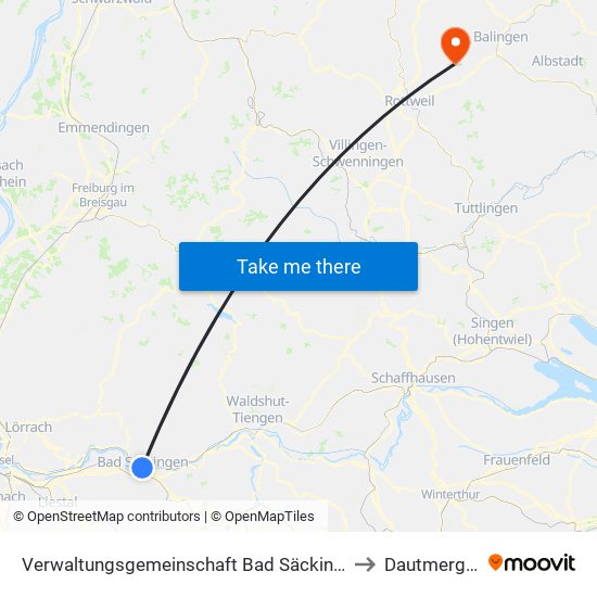 Verwaltungsgemeinschaft Bad Säckingen to Dautmergen map