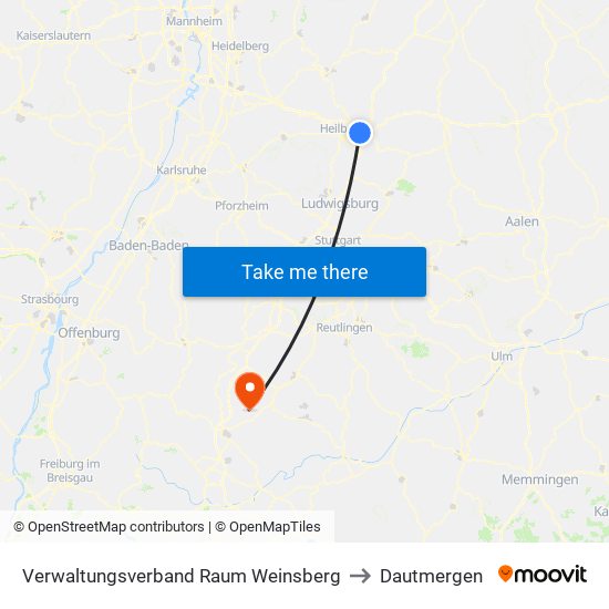 Verwaltungsverband Raum Weinsberg to Dautmergen map