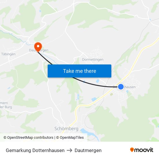 Gemarkung Dotternhausen to Dautmergen map