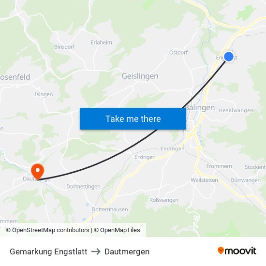 Gemarkung Engstlatt to Dautmergen map