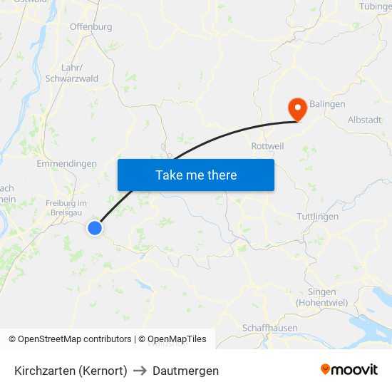 Kirchzarten (Kernort) to Dautmergen map