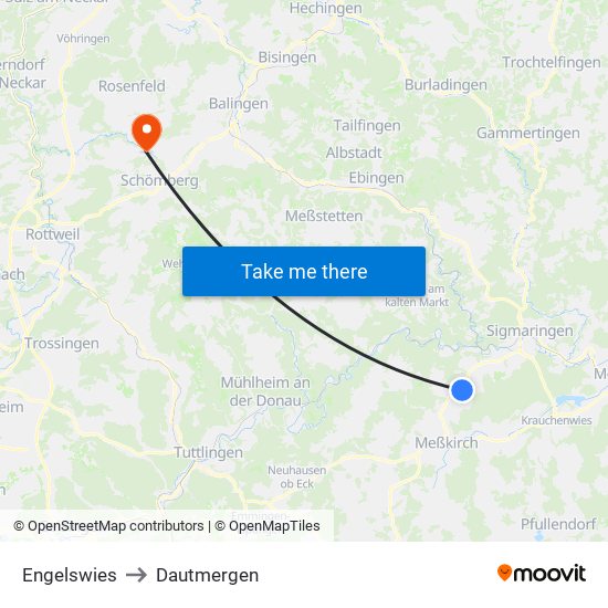 Engelswies to Dautmergen map