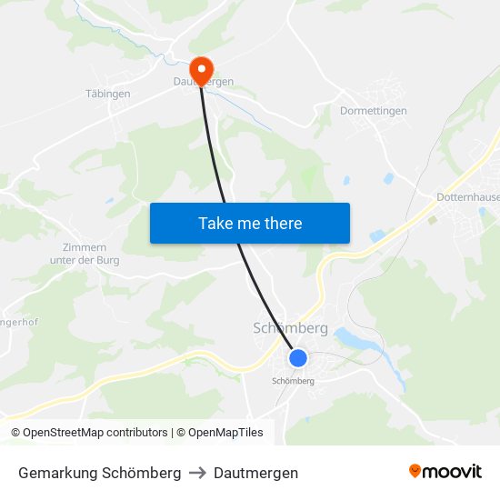 Gemarkung Schömberg to Dautmergen map