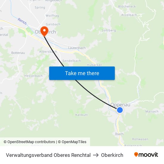 Verwaltungsverband Oberes Renchtal to Oberkirch map