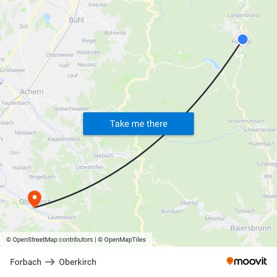 Forbach to Oberkirch map