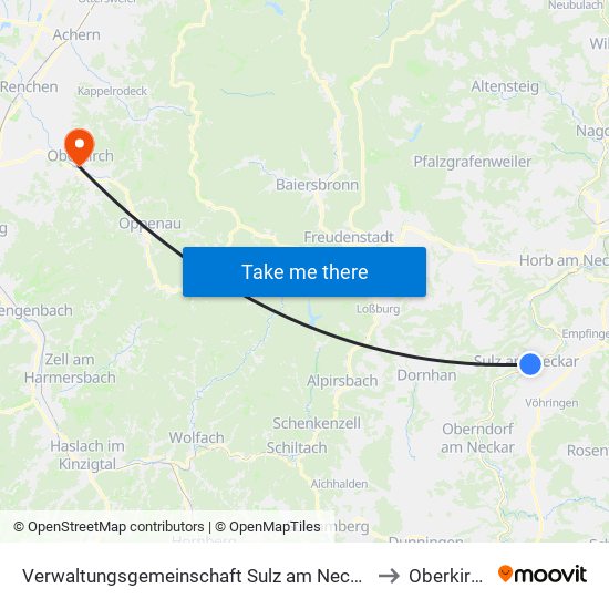 Verwaltungsgemeinschaft Sulz am Neckar to Oberkirch map