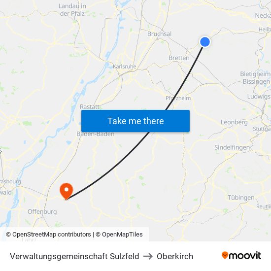 Verwaltungsgemeinschaft Sulzfeld to Oberkirch map