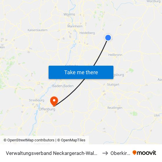 Verwaltungsverband Neckargerach-Waldbrunn to Oberkirch map