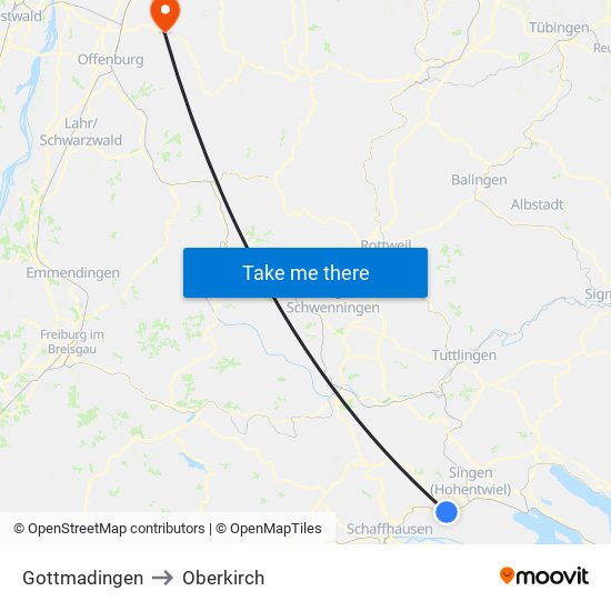 Gottmadingen to Oberkirch map