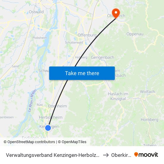 Verwaltungsverband Kenzingen-Herbolzheim to Oberkirch map