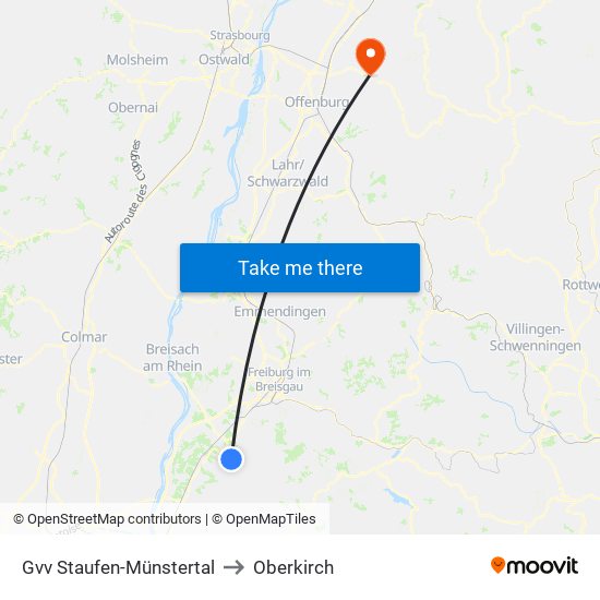 Gvv Staufen-Münstertal to Oberkirch map