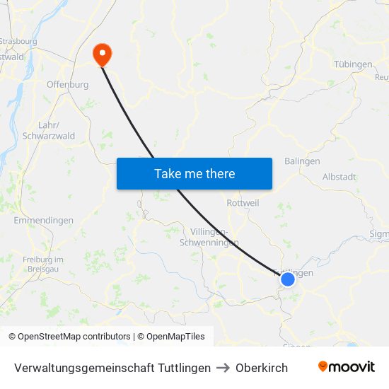 Verwaltungsgemeinschaft Tuttlingen to Oberkirch map