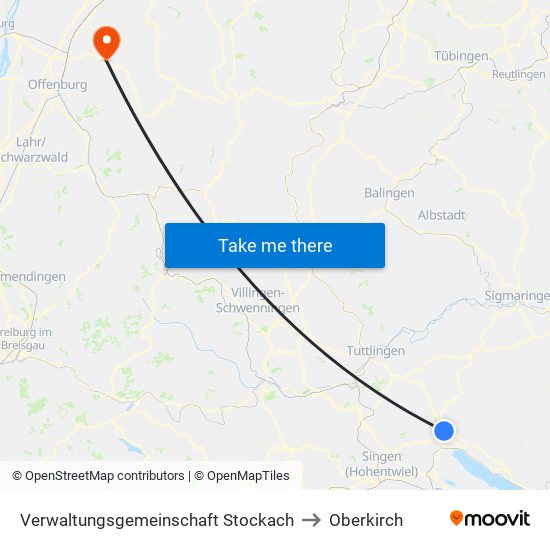 Verwaltungsgemeinschaft Stockach to Oberkirch map