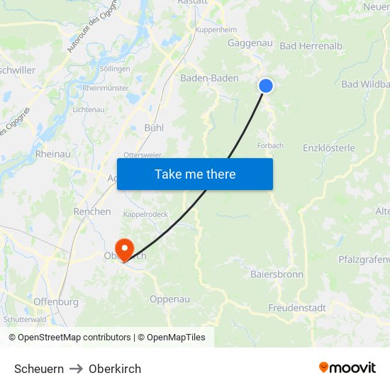 Scheuern to Oberkirch map