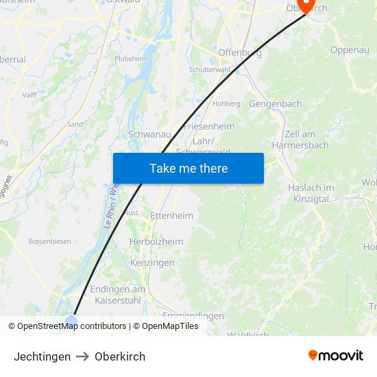 Jechtingen to Oberkirch map