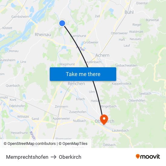 Memprechtshofen to Oberkirch map