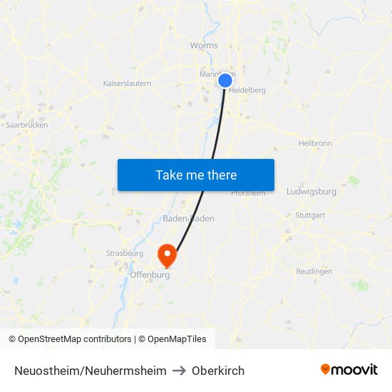 Neuostheim/Neuhermsheim to Oberkirch map