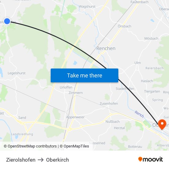 Zierolshofen to Oberkirch map