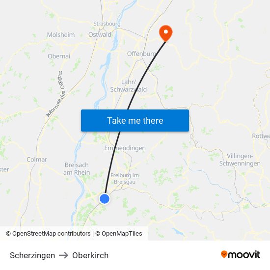 Scherzingen to Oberkirch map