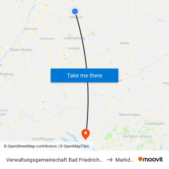 Verwaltungsgemeinschaft Bad Friedrichshall to Markdorf map
