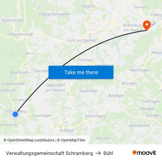 Verwaltungsgemeinschaft Schramberg to Bühl map