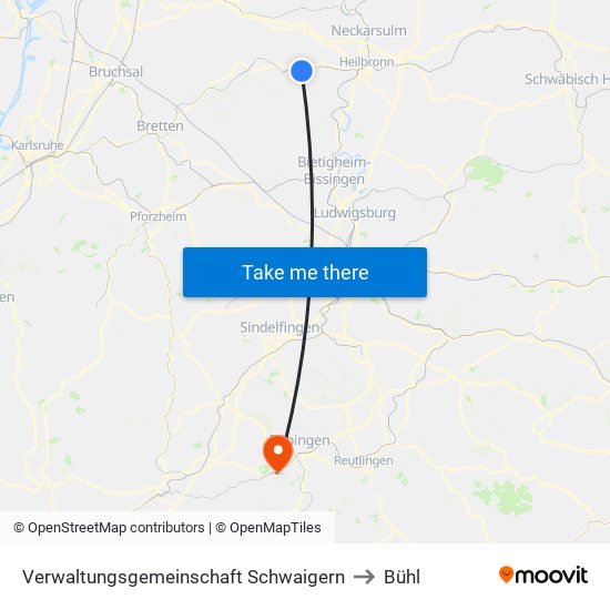 Verwaltungsgemeinschaft Schwaigern to Bühl map